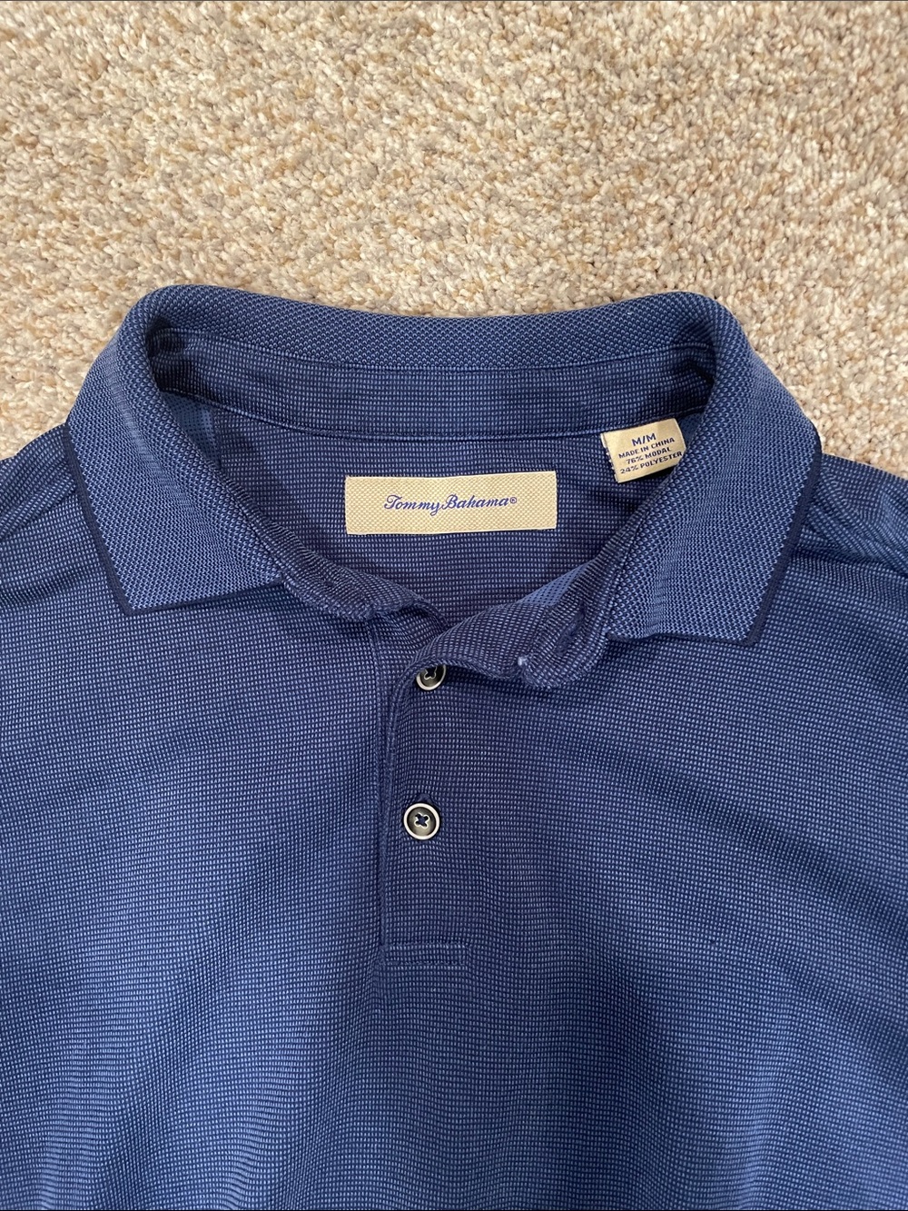 Tommy Bahamas Navy Short-Sleeve Polo Shirt - Classic Collared Style - Picture 2 of 2